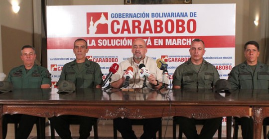 En Carabobo Gobernador Ameliach  y Alto Mando Militar garantizan paz