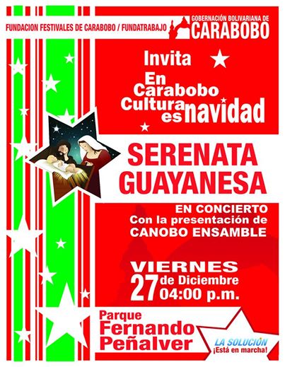 Gobierno presentará este viernes concierto de Serenata Guayanesa