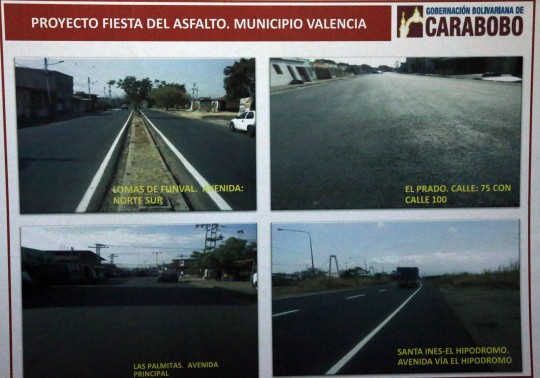 Gobernación asfaltó 90 calles en 14 sectores del sur de Valencia